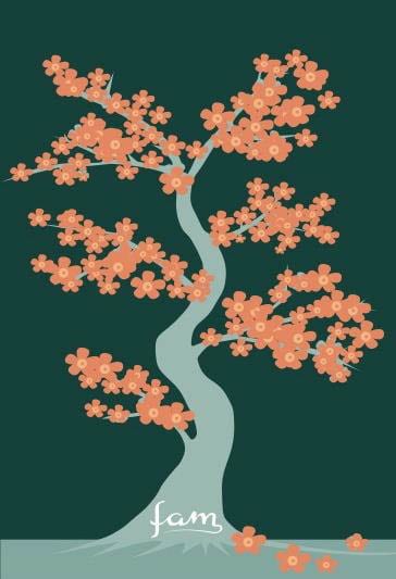 flowering tree vector art